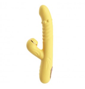 MizzZee - LoveJoy Rotating Beads Retractable Warming Suction Wand (Chargeable - Yellow)